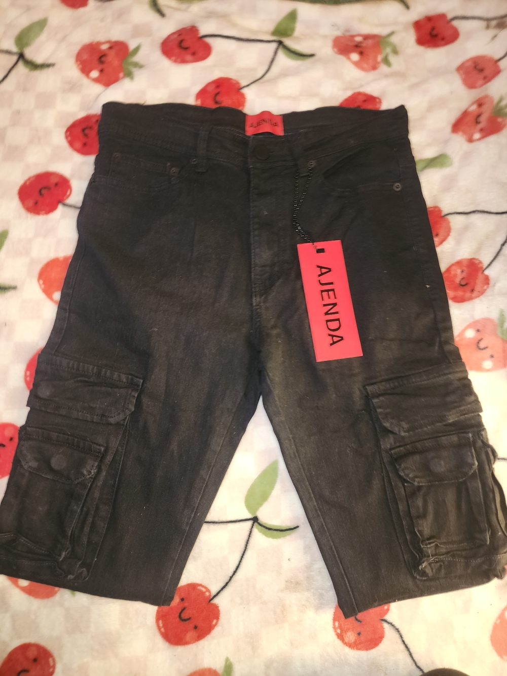 Agenda Black Cargo Pants for Men with Utility Pockets